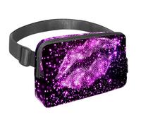 Marsupio per donne e uomini, marsupio per attività all'aperto, sottile, da corsa, per passeggiate, jogging, escursionismo, viaggi, allenamento, colore viola brillante, Multi, 1.5x9.0x5.9in/4x23x15cm,