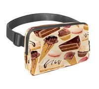 Marsupio per donne e uomini, marsupio per attività all'aperto, sottile, da corsa, per passeggiate, jogging, escursionismo, viaggi, allenamento, torte al cioccolato, gelati, macaron, Multi,