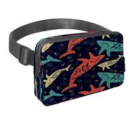 Marsupio per donne e uomini, marsupio per attività all'aperto, sottile, da corsa, per passeggiate, jogging, escursionismo, viaggi, allenamento, balena, con simbolo di avventura e viaggio, Multi,