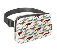 Marsupio per donne e uomini, marsupio per attività all'aperto, sottile, da corsa, per passeggiate, jogging, escursionismo, viaggi, allenamento, con dinosauro giurassico selvatico T-Rex, Multi,