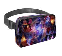 Marsupio per donne e uomini, marsupio per attività all'aperto, sottile, da corsa, per passeggiate, jogging, escursionismo, viaggi, allenamento, galassia, nebulosa stellata, universo geometrico cielo,