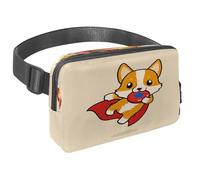 Marsupio per donne e uomini, marsupio per attività all'aperto, sottile, da corsa, per passeggiate, jogging, escursionismo, viaggi, allenamento, con cane Corgi gallese che gioca a disco volante, Multi,