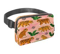 Marsupio per donne e uomini, marsupio per attività all'aperto, sottile, da corsa, per passeggiate, jogging, escursionismo, viaggi, allenamento, con tigre che cammina nella giungla, Multi,