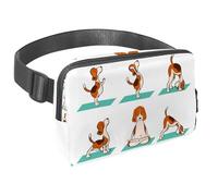 Marsupio per donne e uomini, marsupio per attività all'aperto, sottile, da corsa, per passeggiate, jogging, escursionismo, viaggi, allenamento, yoga, cane beagle, Multi, 1.5x9.0x5.9in/4x23x15cm,