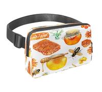 Marsupio per donne e uomini, marsupio per attività all'aperto, sottile, da corsa, per passeggiate, jogging, escursionismo, viaggi, allenamento, con api miele, nido d'ape e marmellata, Multi,