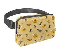 Marsupio per donne e uomini, marsupio per attività all'aperto, sottile, da corsa, per passeggiate, jogging, escursionismo, viaggi, allenamento, api acquerellate e barattoli di miele, Multi,