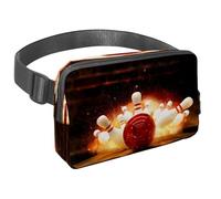 Marsupio per donne e uomini, marsupio per attività all'aperto, sottile, da corsa, per passeggiate, jogging, escursionismo, viaggi, allenamento, palla da bowling colpita con il fuoco, Multi,