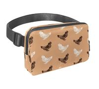 Marsupio per donne e uomini, marsupio per attività all'aperto, sottile, da corsa, per passeggiate, jogging, escursionismo, viaggi, allenamento, motivo galline bianche e nere, Multi,