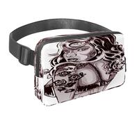 Marsupio per donne e uomini, marsupio per attività all'aperto, sottile, da corsa, per passeggiate, jogging, escursionismo, viaggi, allenamento, con rose tatuate, Multi, 1.5x9.0x5.9in/4x23x15cm,