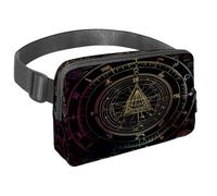 Marsupio per donne e uomini, marsupio per attività all'aperto, sottile, da corsa, per passeggiate, jogging, escursionismo, viaggi, allenamento, con scritta in lingua inglese "Bill Cipher Wheel