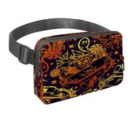 Marsupio per donne e uomini, marsupio per attività all'aperto, sottile, da corsa, per passeggiate, jogging, escursionismo, viaggi, allenamento, zucca di Halloween con cappello da strega, Multi,