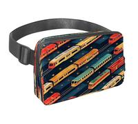 Marsupio per donne e uomini, marsupio per attività all'aperto, sottile, da corsa, per passeggiate, jogging, escursionismo, viaggi, allenamento, treno colorato sulla strada, Multi,