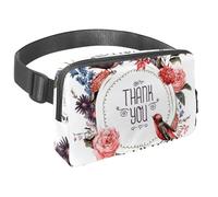 Marsupio per donne e uomini, marsupio per attività all'aperto, sottile, da corsa, per passeggiate, jogging, escursionismo, viaggi, allenamento, biglietti di auguri con fiori e uccelli, Multi,