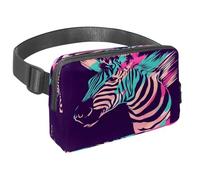 Marsupio per donne e uomini, marsupio per attività all'aperto, sottile, da corsa, per passeggiate, jogging, escursionismo, viaggi, allenamento, motivo zebrato colorato, Multi, 1.5x9.0x5.9in/4x23x15cm,