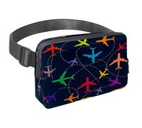 Marsupio per donne e uomini, marsupio per attività all'aperto, sottile, da corsa, per passeggiate, jogging, escursionismo, viaggi, allenamento, aereo vola nel cielo, Multi, 1.5x9.0x5.9in/4x23x15cm,