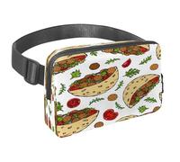 Marsupio per donne e uomini, marsupio per attività all'aperto, sottile, da corsa, per passeggiate, jogging, escursionismo, viaggi, allenamento, falafel pita Healthy Fast Food, Multi,