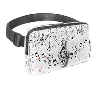 Marsupio per donne e uomini, marsupio per attività all'aperto, sottile, da corsa, per passeggiate, jogging, escursionismo, viaggi, allenamento, con simbolo note musicali nere, Multi,