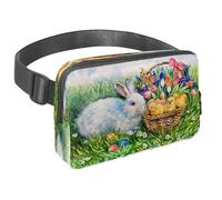 Marsupio per donne e uomini, marsupio per attività all'aperto, sottile, da corsa, per passeggiate, jogging, escursionismo, viaggi, allenamento, con coniglietto pasquale e galline, Multi,