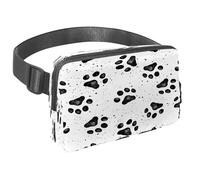 Marsupio per donne e uomini, marsupio per attività all'aperto, sottile, da corsa, per passeggiate, jogging, escursionismo, viaggi, allenamento, con impronte di zampe di cane nere, Multi,