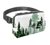 Marsupio per donne e uomini, marsupio per attività all'aperto, sottile, da corsa, per passeggiate, jogging, escursionismo, viaggi, allenamento, pini alti nella foresta, Multi, 1.5x9.0x5.9in/4x23x15cm,