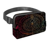 Marsupio per donne e uomini, marsupio per attività all'aperto, sottile, da corsa, per passeggiate, jogging, escursionismo, viaggi, allenamento, con scritta in lingua inglese "Bill Cipher Wheel