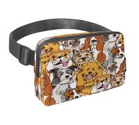 Marsupio per donne e uomini, marsupio per attività all'aperto, sottile, da corsa, per passeggiate, jogging, escursionismo, viaggi, allenamento, con cani affollati, Multi, 1.5x9.0x5.9in/4x23x15cm,