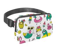 Marsupio per donne e uomini, marsupio per attività all'aperto, sottile, da corsa, per passeggiate, jogging, escursionismo, viaggi, allenamento, bradipo estivo, fenicottero, Multi,