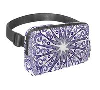 Marsupio per donne e uomini, marsupio per attività all'aperto, sottile, da corsa, per passeggiate, jogging, escursionismo, viaggi, allenamento, motivo a linee viola, Multi, 1.5x9.0x5.9in/4x23x15cm,