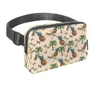 Marsupio per donne e uomini, marsupio per attività all'aperto, sottile, da corsa, per passeggiate, jogging, escursionismo, viaggi, allenamento, con scimmie, palme e ananas, Multi,