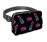 Marsupio per donne e uomini, marsupio per attività all'aperto, sottile, da corsa, per passeggiate, jogging, escursionismo, viaggi, allenamento, con icone al neon del rossetto, Multi,