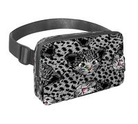 Marsupio per donne e uomini, marsupio per attività all'aperto, sottile, da corsa, per passeggiate, jogging, escursionismo, viaggi, allenamento, con simpatico cucciolo di leopardo, Multi,
