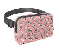 Marsupio per donne e uomini, marsupio per attività all'aperto, sottile, da corsa, per passeggiate, jogging, escursionismo, viaggi, allenamento, con capre in rosa, Multi, 1.5x9.0x5.9in/4x23x15cm,