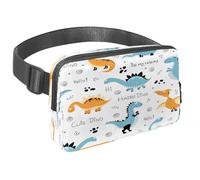 Marsupio per donne e uomini, marsupio per attività all'aperto, sottile, da corsa, per passeggiate, jogging, escursionismo, viaggi, allenamento, motivo: Hello Happy Dinosaur, Multi,
