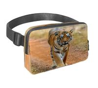 Marsupio per donne e uomini, marsupio per attività all'aperto, sottile, da corsa, per passeggiate, jogging, escursionismo, viaggi, allenamento, motivo: Tiger Prowl on the Road, Multi,