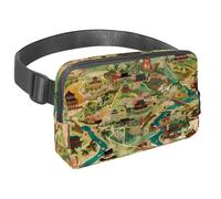Marsupio per donne e uomini, marsupio per attività all'aperto, sottile, da corsa, per passeggiate, jogging, escursionismo, viaggi, allenamento, mappa del Giappone, Multi, 1.5x9.0x5.9in/4x23x15cm,