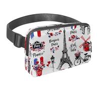 Marsupio per donne e uomini, marsupio per attività all'aperto, sottile, da corsa, per passeggiate, jogging, escursionismo, viaggi, allenamento, Bonjour Paris France Culture, Multi,