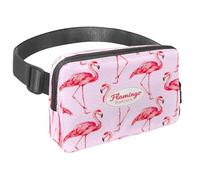 Marsupio per donne e uomini, marsupio per attività all'aperto, sottile, da corsa, per passeggiate, jogging, escursionismo, viaggi, allenamento, fenicotteri in rosa a zigzag, Multi,