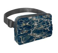Marsupio per donne e uomini, marsupio per attività all'aperto, sottile, da corsa, per passeggiate, jogging, escursionismo, viaggi, allenamento, colore: blu acqua con riflessi e onde, Multi,