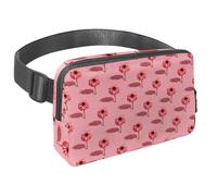 Marsupio per donne e uomini, marsupio per attività all'aperto, sottile, da corsa, per passeggiate, jogging, escursionismo, viaggi, allenamento, con fiore rosa e ombra, Multi, 1.5x9.0x5.9in/4x23x15cm,
