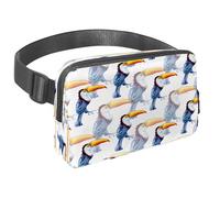 Marsupio per donne e uomini, marsupio per attività all'aperto, sottile, da corsa, per passeggiate, jogging, escursionismo, viaggi, allenamento, tucano esotico uccello tropicale, Multi,