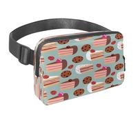 Marsupio per donne e uomini, marsupio per attività all'aperto, sottile, da corsa, per passeggiate, jogging, escursionismo, viaggi, allenamento, torte e biscotti, Multi, 1.5x9.0x5.9in/4x23x15cm,