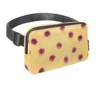 Marsupio per donne e uomini, marsupio per attività all'aperto, sottile, da corsa, per passeggiate, jogging, escursionismo, viaggi, allenamento, motivo floreale viola, Multi, 1.5x9.0x5.9in/4x23x15cm,