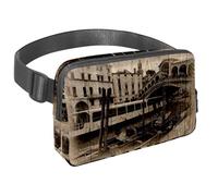 Marsupio per donne e uomini, marsupio per attività all'aperto, sottile, da corsa, per passeggiate, jogging, escursionismo, viaggi, allenamento, ponte di Rialto e Canal Grande a Venezia, Multi,