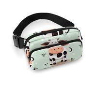 Marsupio per donne e uomini, regolabile, marsupio per viaggi, sport, escursionismo, carino, mucca a pois