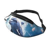 Marsupio per donne e uomini, zaino a tracolla con delfini innamorati, borsa a tracolla con tracolla regolabile