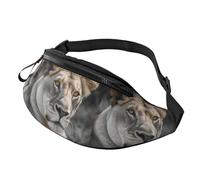 Marsupio per donne e uomini, zaino a tracolla con leonessa con occhi blu e verdi, borsa a tracolla con tracolla regolabile