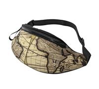 Marsupio per donne e uomini, zaino a tracolla con mappa antica del mondo, borsa a tracolla con tracolla regolabile