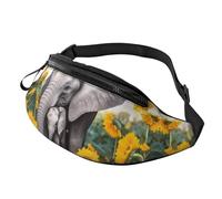 Marsupio per donne e uomini, zaino a tracolla con tracolla regolabile con motivo a girasoli e madre elefante