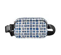 Marsupio per il 4 luglio, per donne, uomini, adolescenti, per viaggi, vacanze, corsa, Punti malocchio blu turco minimalista, 1 Size