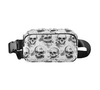 Marsupio per la festa della mamma con teschi pirati Safari _ 3 alla moda marsupio per uomo donna piccolo marsupio da corsa con cinghia regolabile per viaggi, shopping, corsa, Festa della mamma teschi